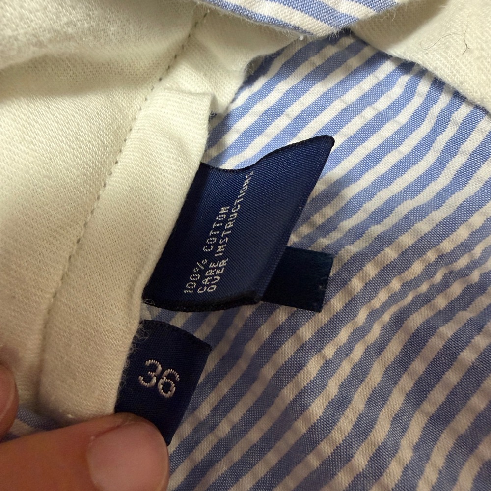 Polo Golf Ralph Lauren Blue White Striped Seersucker Shorts Mens 36 - Picture 3 of 7